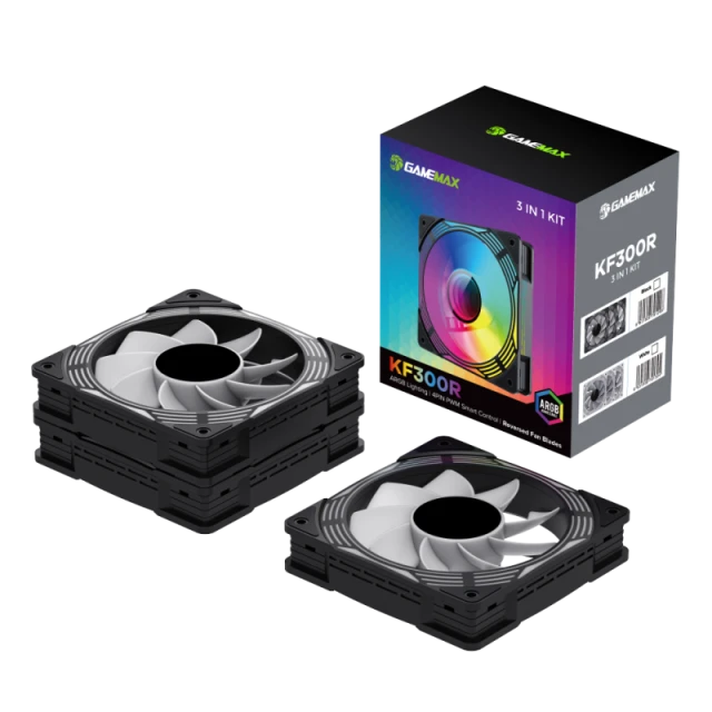 Вентилятор для корпусу Gamemax KF300R BK 120 мм Black (6931858791298)