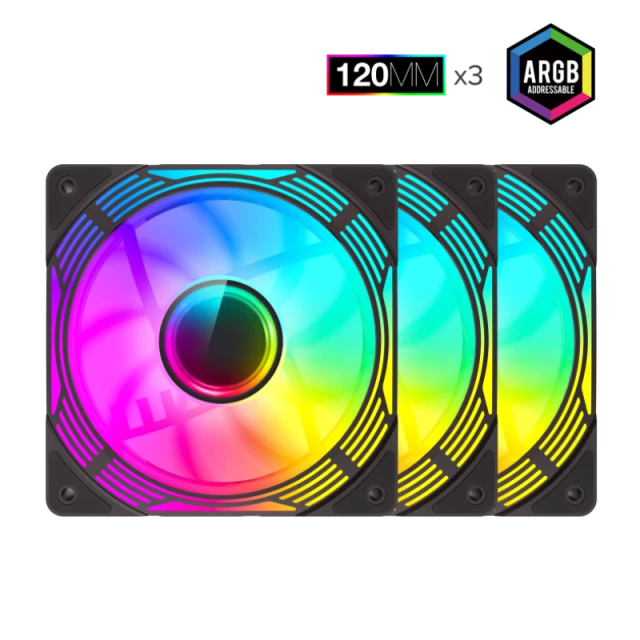 Вентилятор для корпусу Gamemax KF300R BK 120 мм Black (6931858791298)