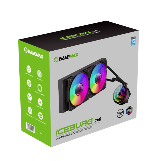 Система жидкостного охлаждения Gamemax Iceburg 240 Infinity Black (6931858791472)