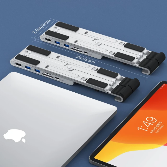 Док-станция для ноутбука Choetech 2xUSB-A/USB-C/HDMI/TF/SD Silver (HUB-M43-SL)