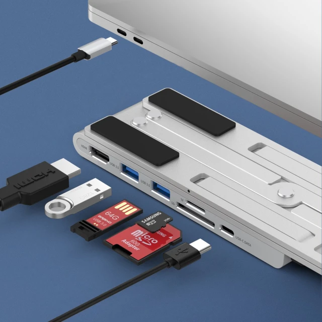 Док-станция для ноутбука Choetech 2xUSB-A/USB-C/HDMI/TF/SD Silver (HUB-M43-SL)