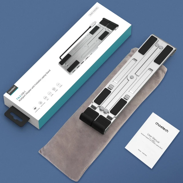 Док-станция для ноутбука Choetech 2xUSB-A/USB-C/HDMI/TF/SD Silver (HUB-M43-SL)