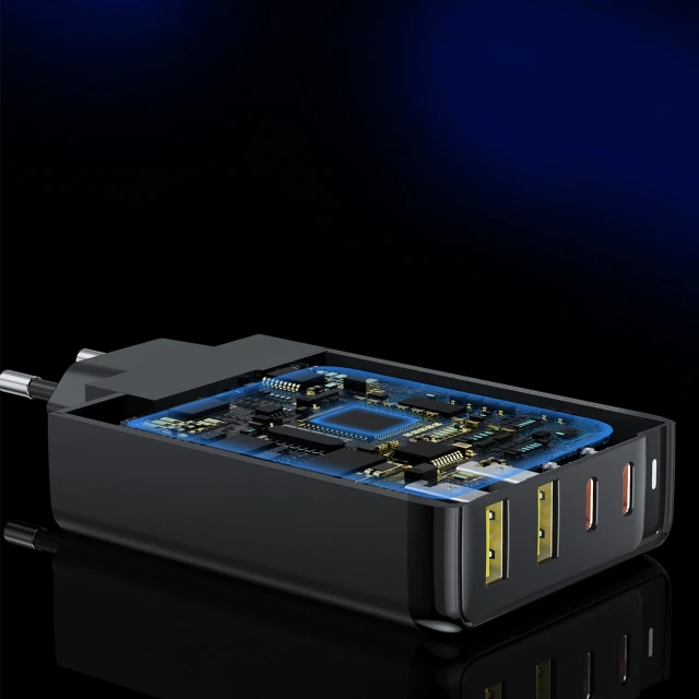 Мережевий зарядний пристрій Choetech 140W 2xUSB-C | 2xUSB-A Black (01.01.02.XX-PD6005-EU-BK)