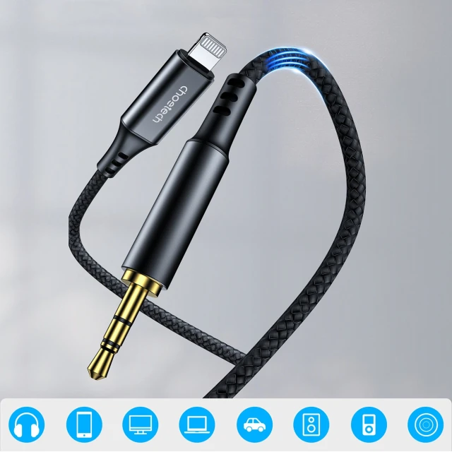 Кабель Choetech AUX007 Lightning / mini jack 3.5mm 1m Black (6932112103109)