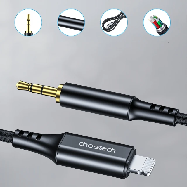 Кабель Choetech AUX007 Lightning / mini jack 3.5mm 1m Black (6932112103109)