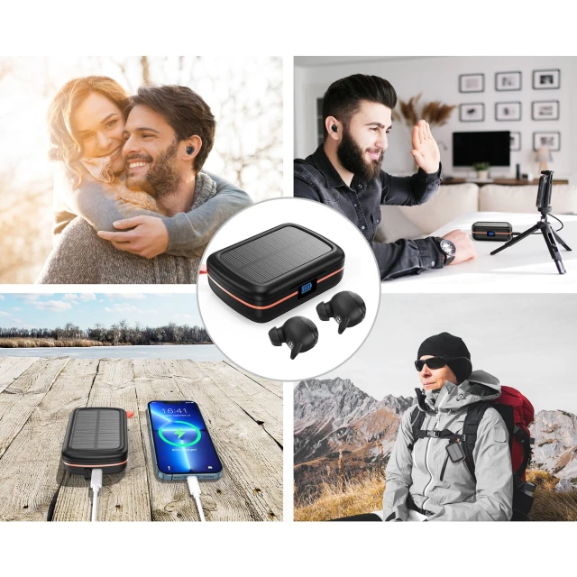 Бездротові навушники Choetech Solar TWS Waterproof Black (BH-T05-BK-V1)