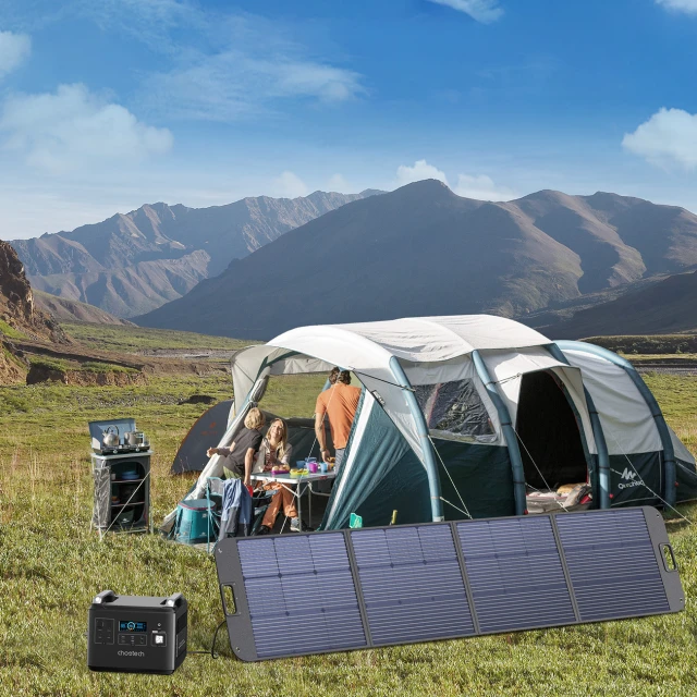 Складное солнечное зарядное устройство Choetech 200W Black (01.01.04.XX-SC011-BK)
