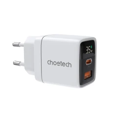 Мережевий зарядний пристрій Choetech GaN3 PD 35W USB-A | USB-C White (PD6052)