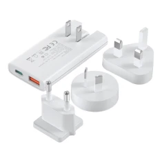 Мережевий зарядний пристрій Choetech GaN Slim PD 65W USB-C | USB-A White (PD6011)