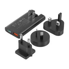Мережевий зарядний пристрій Choetech GaN Slim PD 65W USB-C | USB-A Black (PD6011BK)