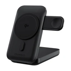 Бездротовий зарядний пристрій Choetech Magnetic 3-in-1 20W Black with MagSafe (B750)