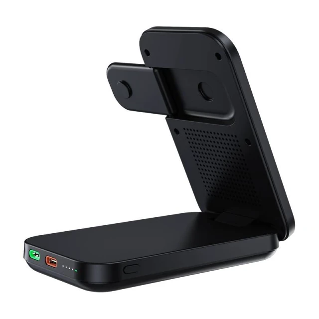Бездротовий зарядний пристрій Choetech Magnetic 3-in-1 20W Black with MagSafe (B750)