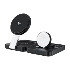 Бездротовий зарядний пристрій Choetech Magnetic 3-in-1 9W Black with MagSafe (T636-F)