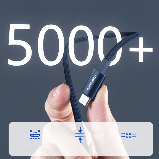 Кабель Choetech PD60W USB-C to USB-C Digital Display 1.2m Nylon Blue (6932112112217)