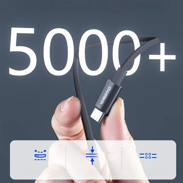 Кабель Choetech PD60W USB-C to USB-C Digital Display 1.2m Nylon Black (6932112112224)