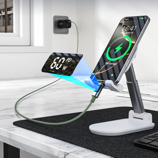 Кабель Choetech PD60W USB-C to USB-C Digital Display 1.2m Nylon Green (6932112112231)