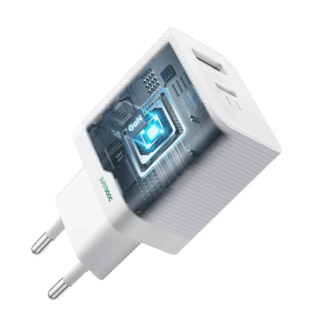 Зарядний пристрій мережевий Oppo OSAB4CB4AE 45W USB-A + USB-C White (6932169365598)
