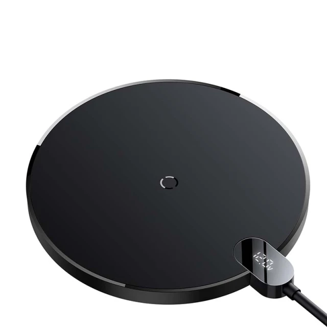 Бездротовий зарядний пристрій Baseus Digital LED 15W Black (CCED000001)