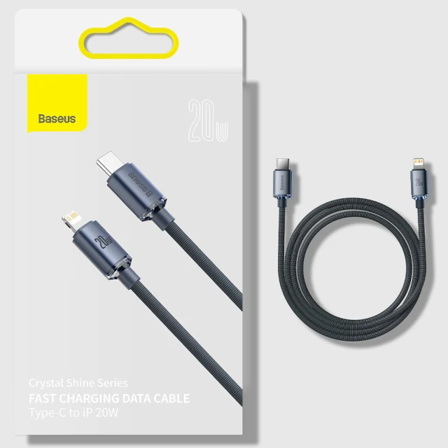 Кабель Baseus Crystal Shine USB-C to Lightning 1.2m Purple (CAJY000205)