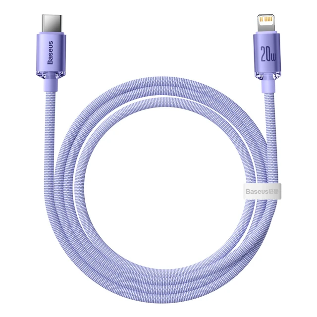 Кабель Baseus Crystal Shine USB-C to Lightning 1.2m Purple (CAJY000205)