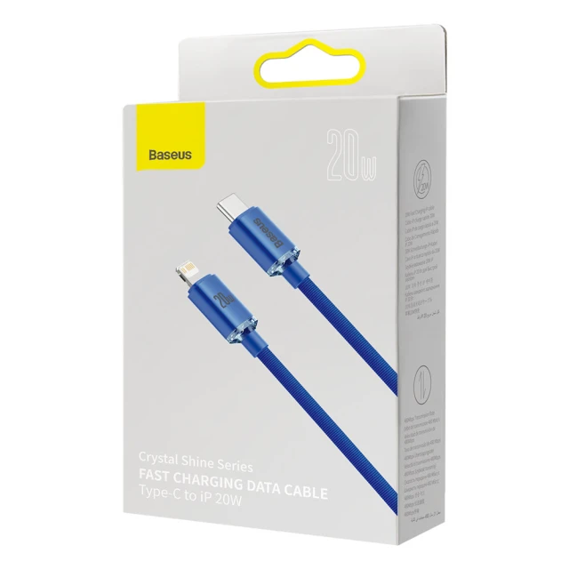 Кабель Baseus Crystal Shine USB-C to Lightning 2m Blue (CAJY000303)