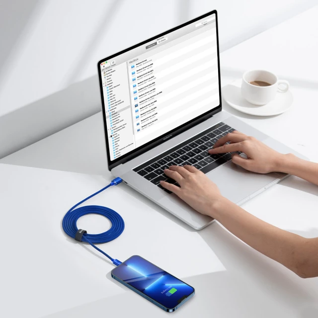 Кабель Baseus Crystal Shine USB-C to Lightning 2m Blue (CAJY000303)