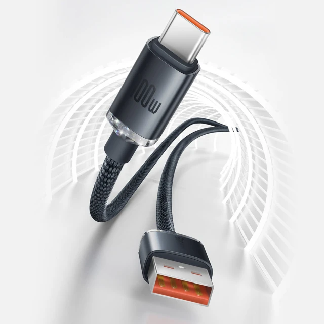 Кабель Baseus Crystal Shine USB-A to USB-C 2m Black (CAJY000501)