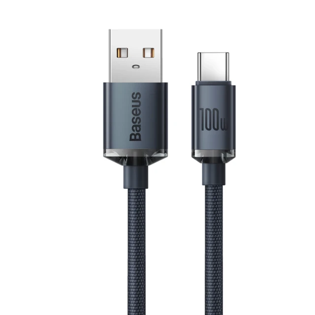 Кабель Baseus Crystal Shine USB-A to USB-C 2m Black (CAJY000501)