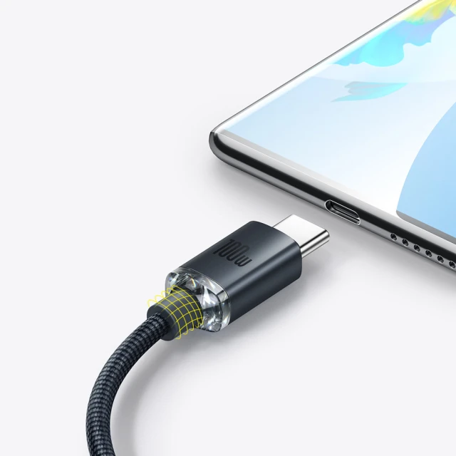 Кабель Baseus Crystal Shine USB-A to USB-C 2m Black (CAJY000501)