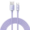 Кабель Baseus Crystal Shine USB-A to USB-C 2m Purple (CAJY000505)