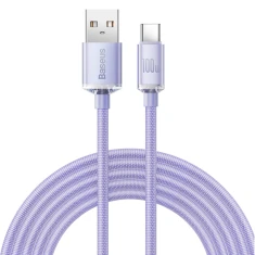 Кабель Baseus Crystal Shine USB-A to USB-C 2m Purple (CAJY000505)