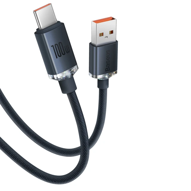Кабель Baseus Crystal Shine USB-A to USB-C 2m Purple (CAJY000505)