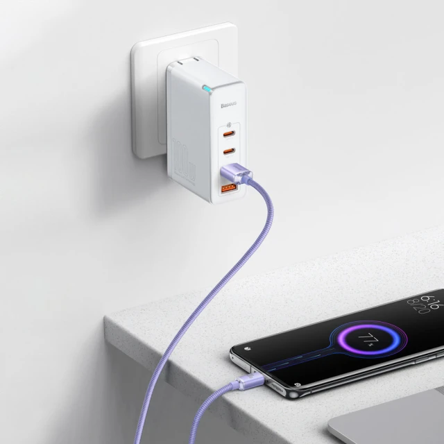 Кабель Baseus Crystal Shine USB-A to USB-C 2m Purple (CAJY000505)