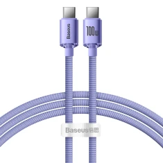 Кабель Baseus Crystal Shine USB-C to USB-C 1.2m Purple (CAJY000605)