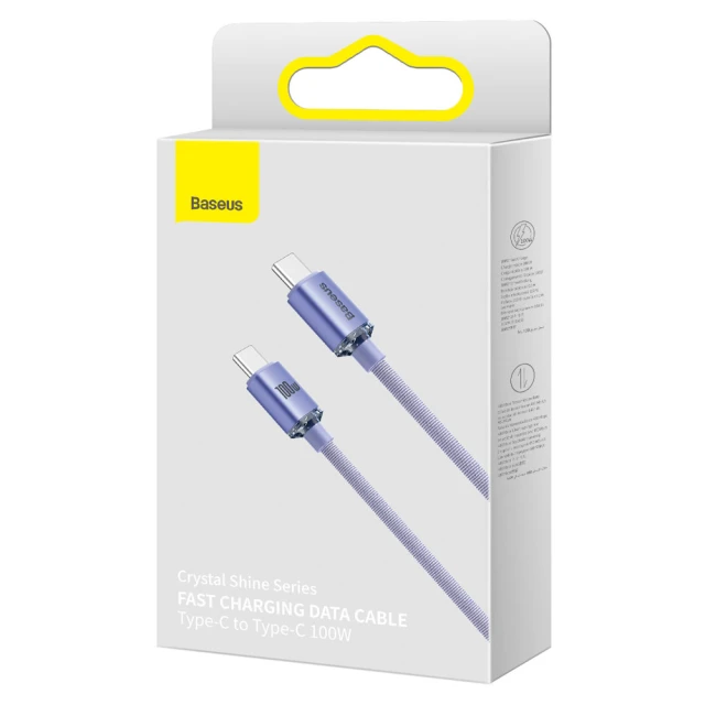 Кабель Baseus Crystal Shine USB-C to USB-C 1.2m Purple (CAJY000605)