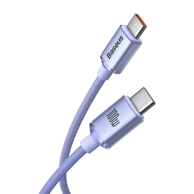 Кабель Baseus Crystal Shine USB-C to USB-C 1.2m Purple (CAJY000605)