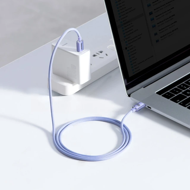 Кабель Baseus Crystal Shine USB-C to USB-C 1.2m Purple (CAJY000605)