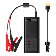 Автомобільний інвертор Baseus Super Si Power 150W 12V/500W 220V CN/EU Black (CGNB000101)