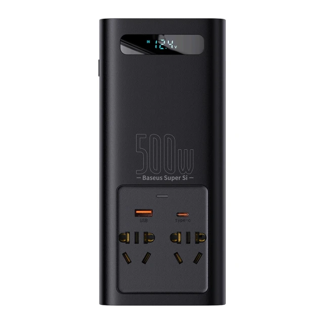 Автомобільний інвертор Baseus Super Si Power 150W 12V/500W 220V CN/EU Black (CGNB000101)