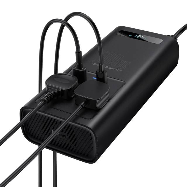 Автомобільний інвертор Baseus Super Si Power 150W 12V/500W 220V CN/EU Black (CGNB000101)