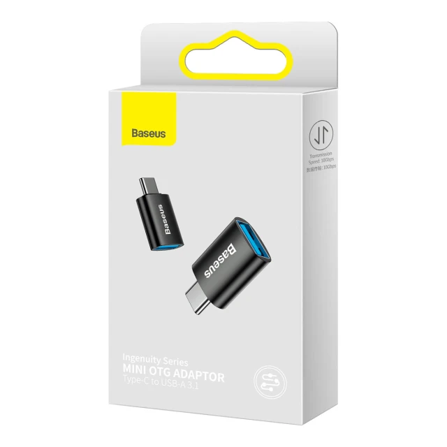 Адаптер Baseus Ingenuity Series USB-C to USB-A Black (ZJJQ000001)