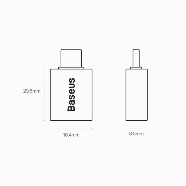 Адаптер Baseus Ingenuity Series USB-C to USB-A Black (ZJJQ000001)