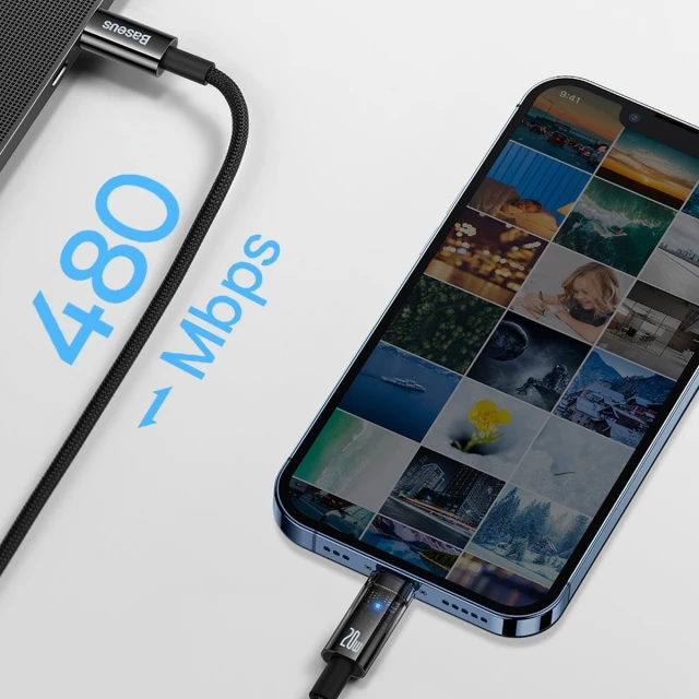 Кабель Baseus Explorer USB-C to Lightning 1m Blue (CATS000003)