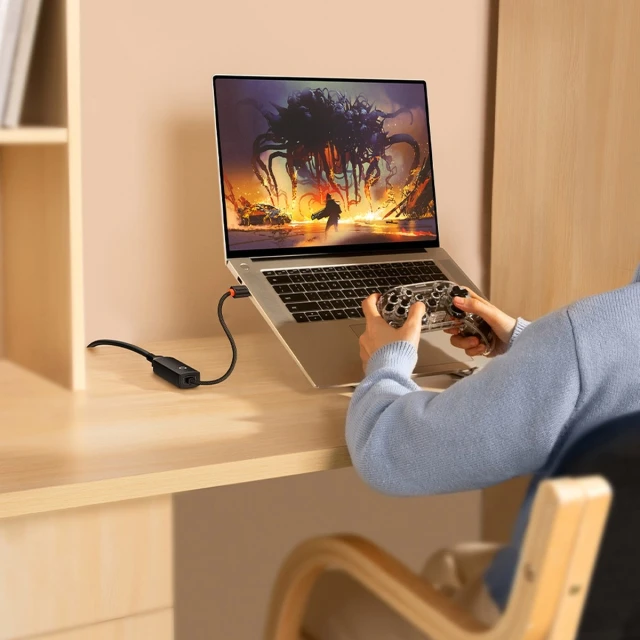 Адаптер Baseus Lite Series USB-C to Ethernet Black (WKQX000301)