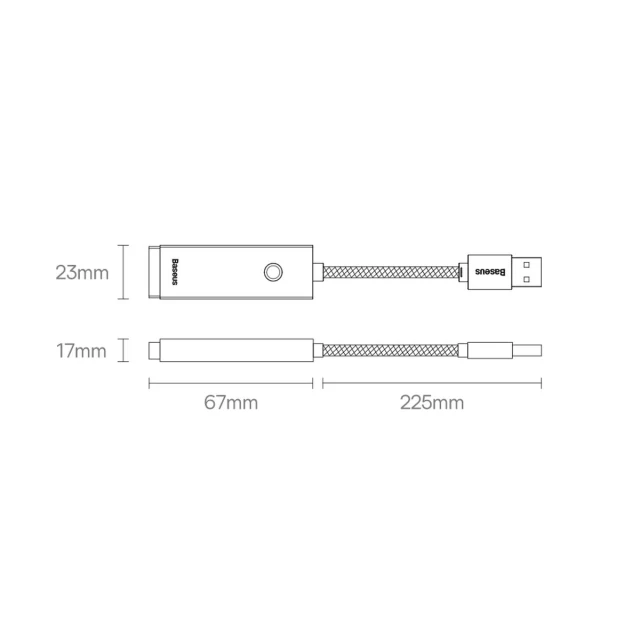 Адаптер Baseus Lite Series USB-C to Ethernet Black (WKQX000301)