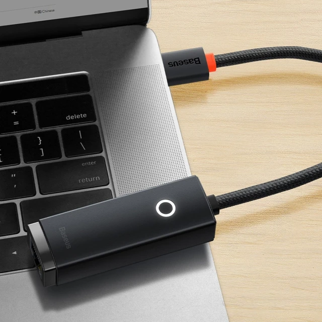 Адаптер Baseus Lite Series USB-C to Ethernet Black (WKQX000301)
