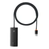 Адаптер Baseus Lite Series HUB USB-A на 4xUSB-A 3.0 5Gb Black (WKQX030101)