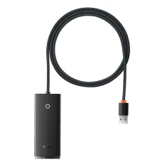 Адаптер Baseus Lite Series HUB USB-A на 4xUSB-A 3.0 5Gb Black (WKQX030101)