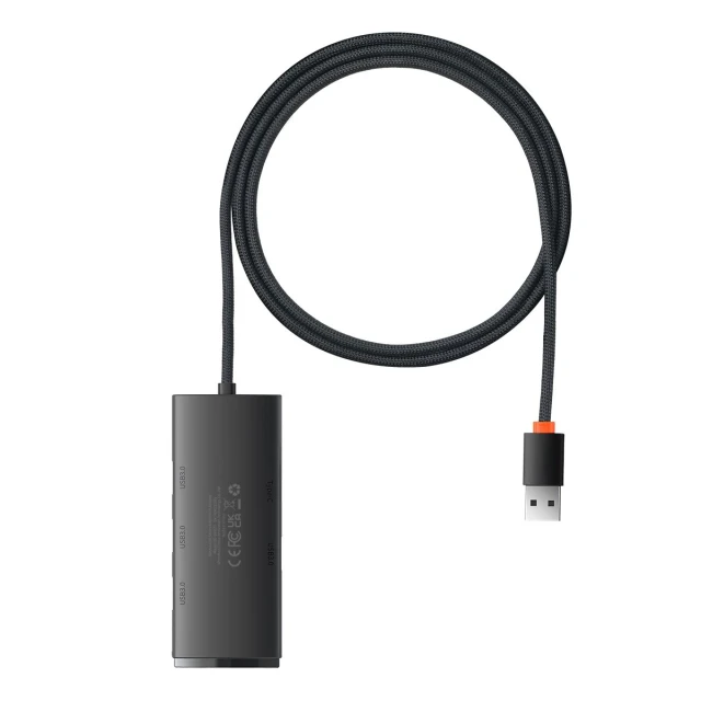 Адаптер Baseus Lite Series HUB USB-A на 4xUSB-A 3.0 5Gb Black (WKQX030101)
