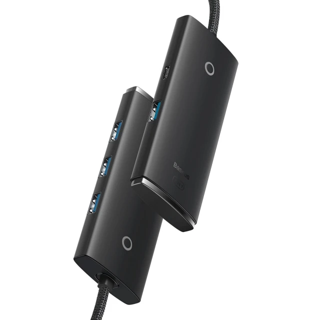 Адаптер Baseus Lite Series HUB USB-A на 4xUSB-A 3.0 5Gb Black (WKQX030101)